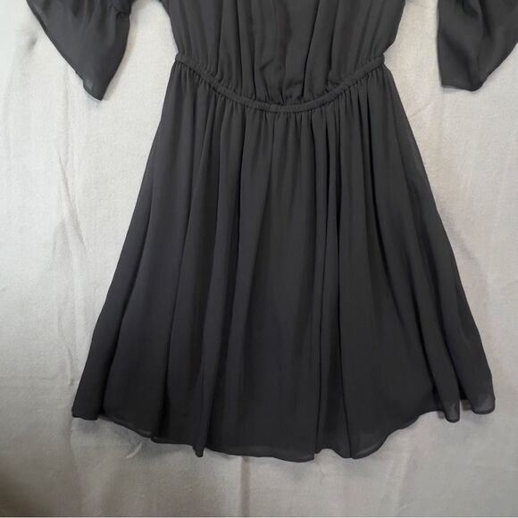 Torrid 0 large Black Chiffon Cold Shoulder Skater Dress - Picture 3 of 15